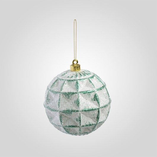 Набор шаров винтажных ёлочных 2шт "Зелёные линии"