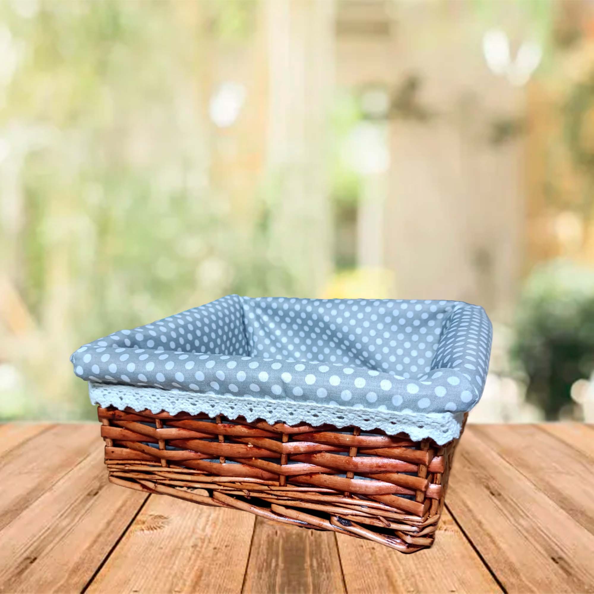 Корзина для хранения с тканью 23х23х9см РД82096