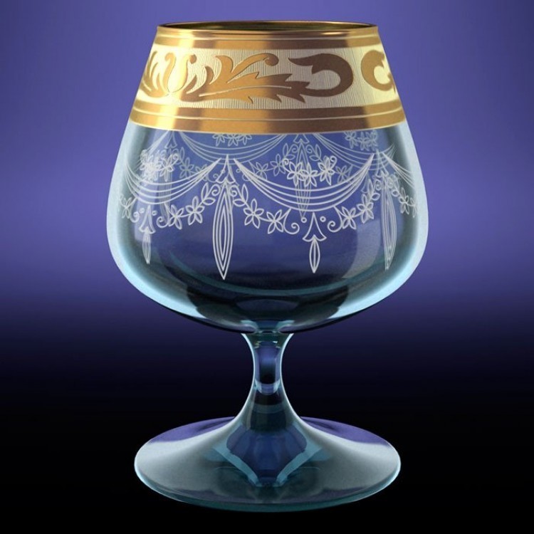 Бокал для бренди 400мл 6шт с рисунком "Русский узор"