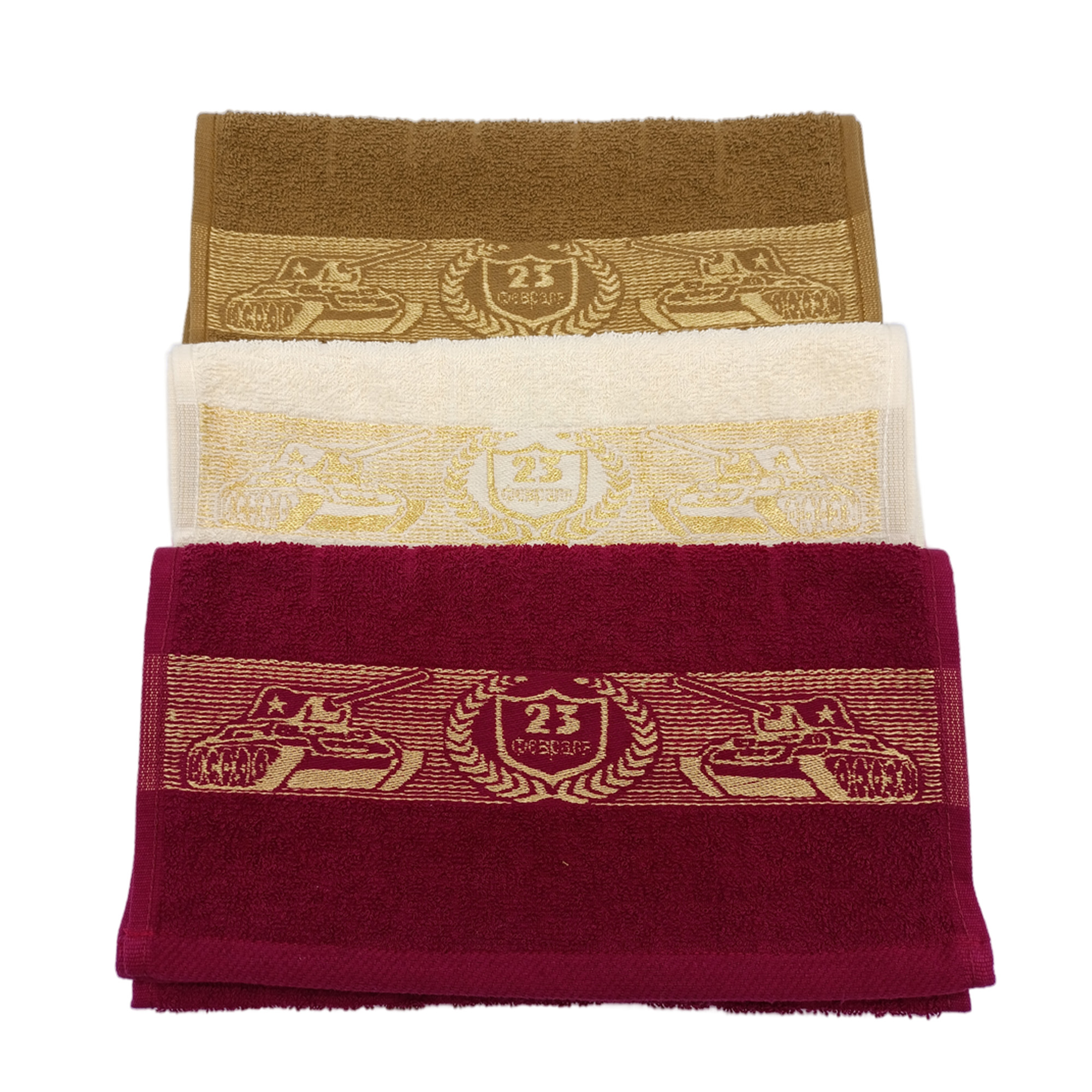 Полотенце 30х60см, 23 Февраля, махровое, хлопок