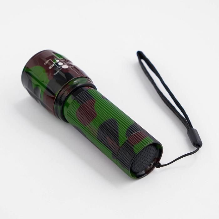 Фонарь ручной "Камуфляж", 3 ААА, 10 х 3.5 см 1527953