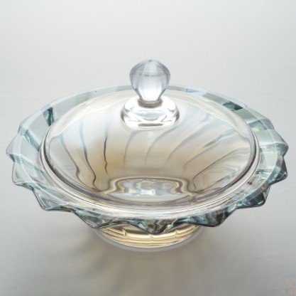 Конфетница 21см с крышкой Bohemia Gold Picadelli зеленая Конфетница 21см с крышкой Bohemia Gold Picadelli зеленая