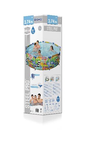 Бассейн каркасный 274х66см Steel Pro,3221л, Bestway