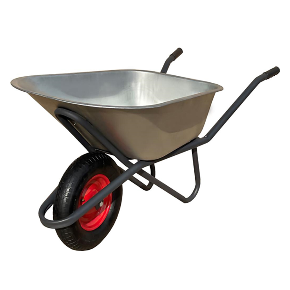 Тачка строительная 120л , усиленная, вместительность одноколесная, рама 32/25, толщина метала 1,5мм, корыто 0,8 мм,грузоподъемность 320кг Арт.11120