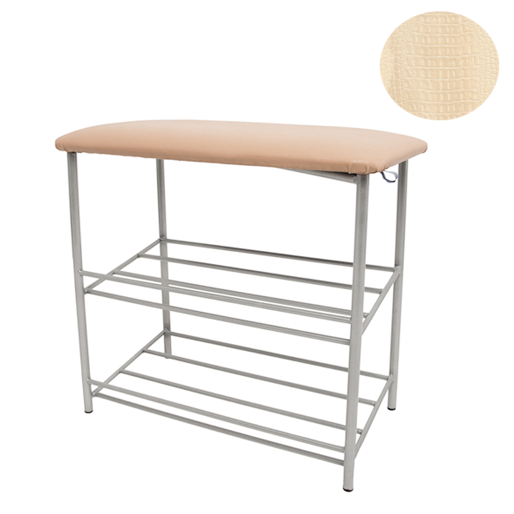 Обувница с наклонной полкой ваниль крокодил  ио на меди