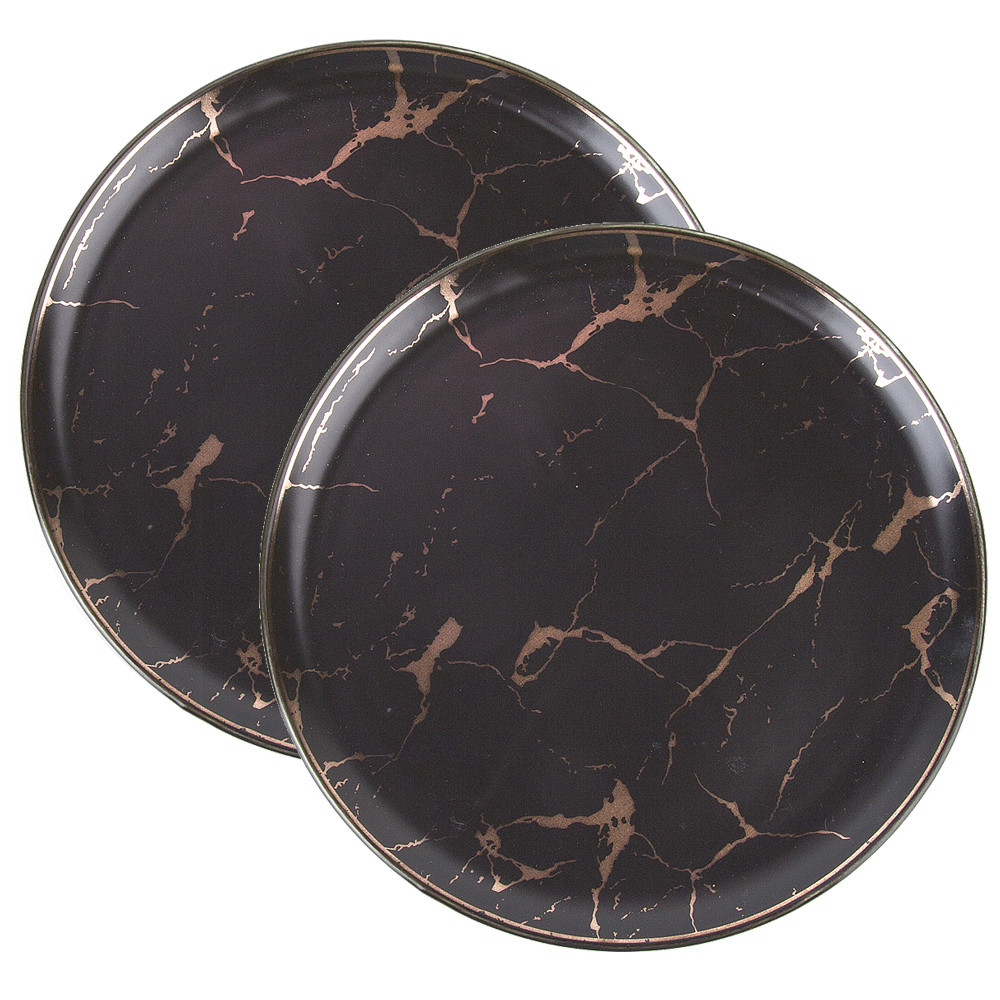Набор блюд 2пр "Черный мрамор" d=19см. h=1,5см