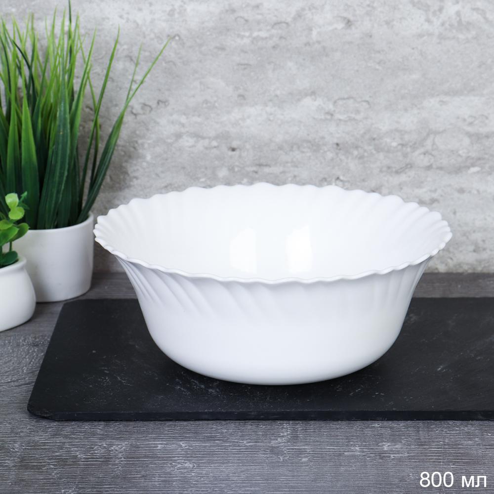 Салатник 800мл 178мм Тюльпан тарелка глубокая FLHKW70 (WHITE) 