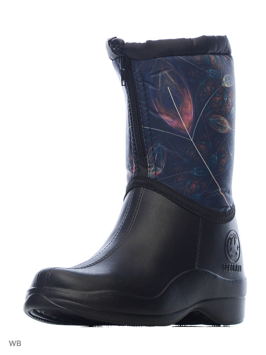 Полусапожки женские ЭВА с текстильным верхом, утепленные флисом с застежкой "МОЛНИЯ" арт. 324 УТМ, листья р.37/38