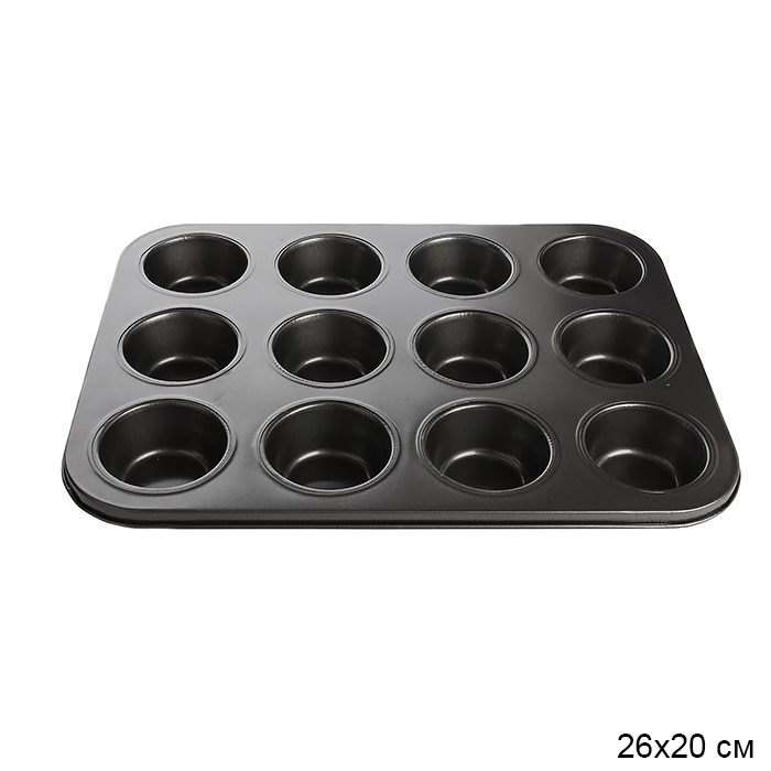 Форма для выпечки 12 ячеек 26х20см 22 0.275 ячейка 5 см глубина 2 см
