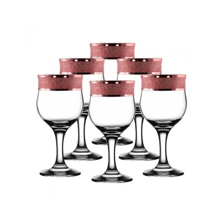 Бокал для вина 240мл 6шт с узором "Золотой карат" цвет "Рубин"