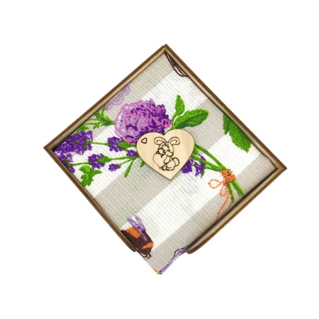 Набор "Старательной хозяйке" ДомВелл (Салфетница 128х132х65+Полотенце 36х60 2шт.)