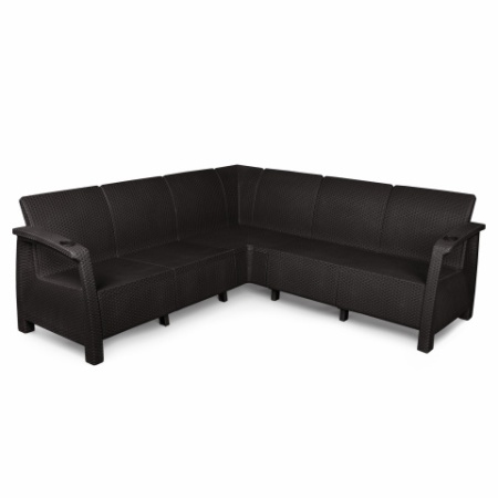 Диван "Ротанг-плюс"200х200х79см угловой  без подушки мокко