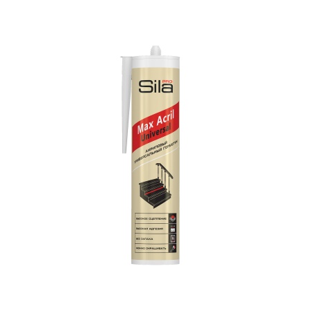 SPAUSW290 Sila PRO Max Acril Universal, акриловый универсальный герметик, белый, 290 мл, Россия (1уп.-12шт)