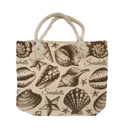 Сумка пляжная на молнии 46х37см РД53084 Ракушка