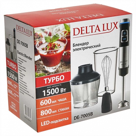 Блендер 1500Вт DELTA LUX DE-7005B черный 