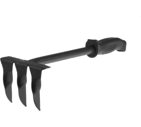 Грабли  3 зуб витые, "Профи" с мет. чер. и пласт. ручкой ГВ-3