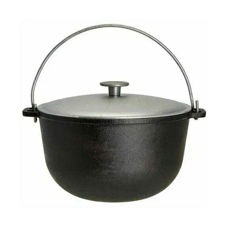 Казан 6,0л чугунный походный с алюминиевой крышкой "Туризм" д.260, ТМ ГАРДАРИКА