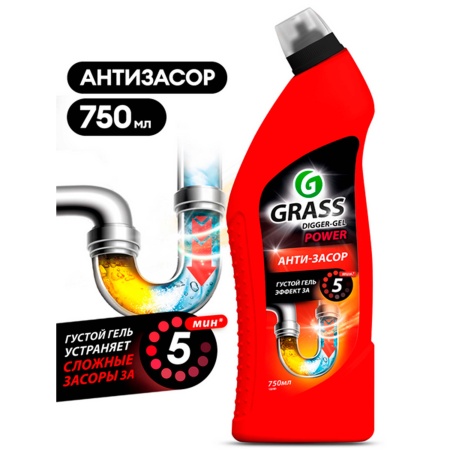 Средство от засоров 750мл DIGGER-GEL щелочное 