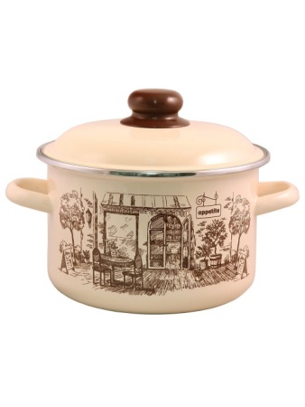 Кастрюля эмалированная сталь  4,0л, с крышкой CAFE ТМ Appetite