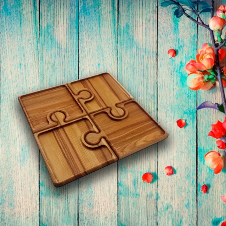 Набор менажниц 40х40*2см ДомВуд Пазлы Ясень Я221