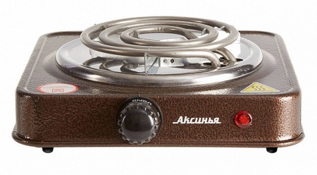 Плита электрическая 1 конфорка, спираль АКСИНЬЯ КС-005 коричневая