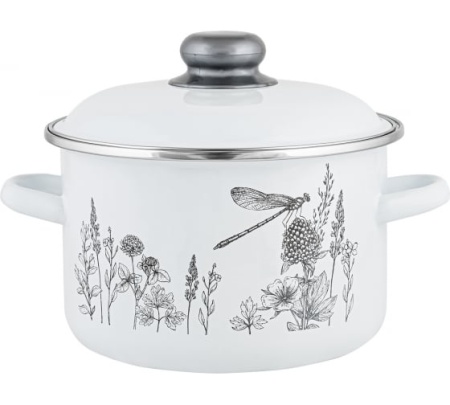 Кастрюля эмалированная сталь  4,0л FLORA-2 ТМ Appetite