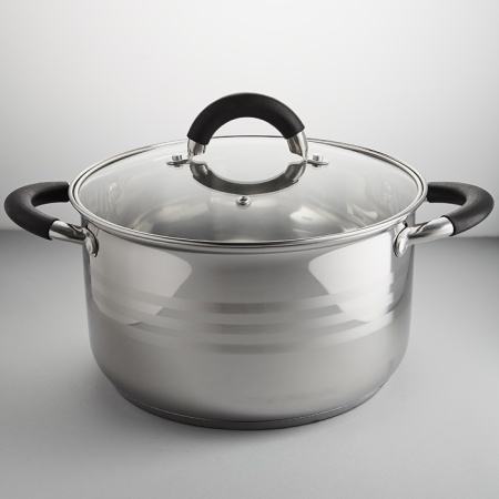 Кастрюля нержавеющая сталь  5,0л, крышка стекло