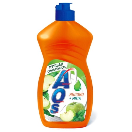 Средство для мытья посуды 450мл AOS яблоко -Мята 
