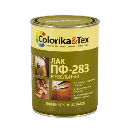 Лак ПФ-283 0,8л глянцевый "Colorika&Tex"  Лак ПФ-283 0,8л глянцевый "Colorika&Tex"