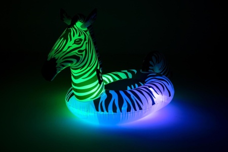 Матрас для плавания 254x142см Зебра с подсветкой и ручками, до 90кг