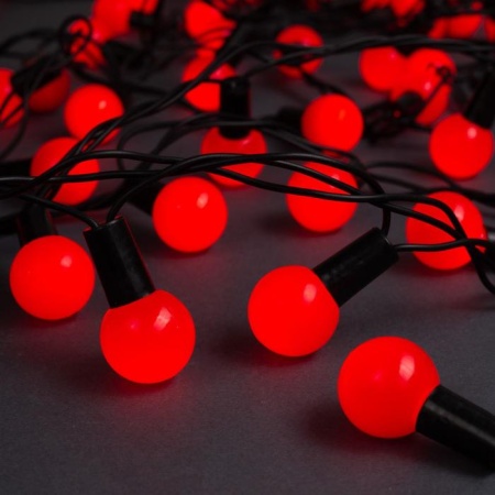 Гирлянда "Нить" с насадками "Шарики" 5м, 40 LED, свечение красное