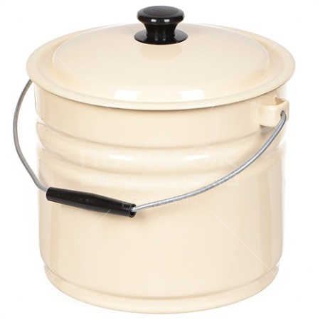 Ведро 12л  с крышкой слоновая Без декора