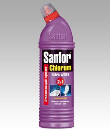 Средство чистящее 750мл САНФОР CHLORUM Гель для чистки и дизинфекции фиолетовый