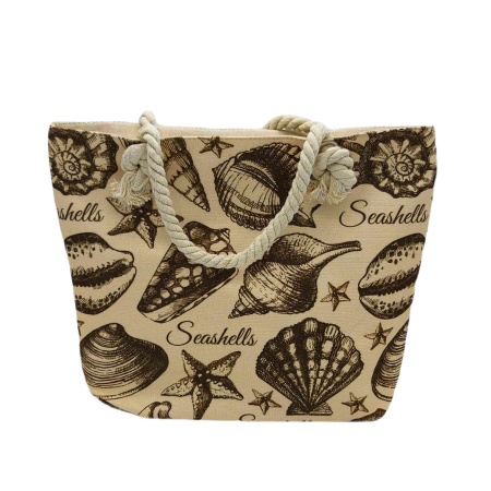 Сумка пляжная на молнии 46х37см РД53084 Ракушка