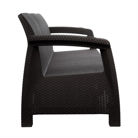 Диван "Ротанг-плюс"188x70x79  3-х местный без подушки мокко