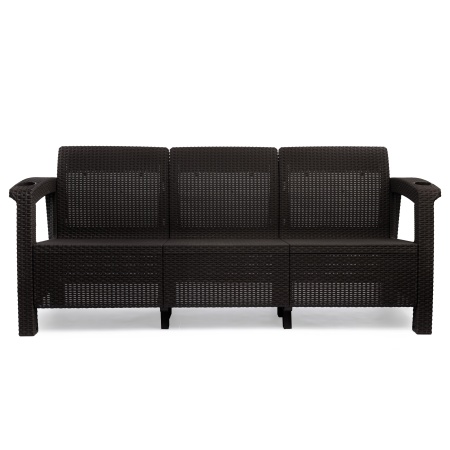 Диван "Ротанг-плюс"188x70x79  3-х местный без подушки мокко