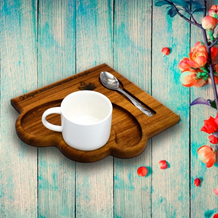 Менажница 23х25х2см ДомВуд Утро с кофе Дуб Д192