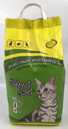 Наполнитель 30л, 9кг Зверье мое крупные гранулы