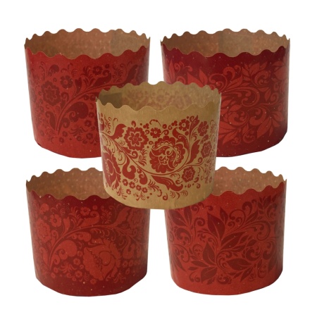 Форма бумажная д/куличей d110xh85мм Красная пасха