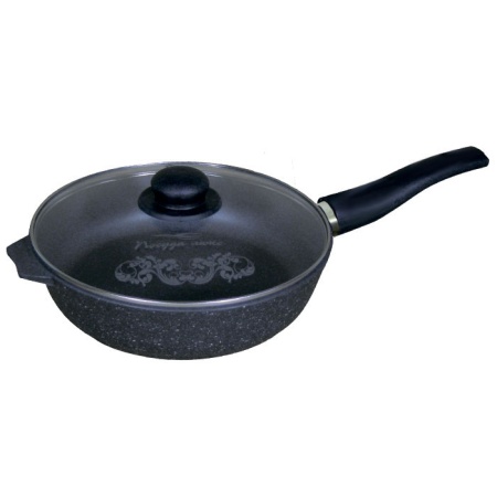 Сковорода 260мм с антип. покрытием АП Гранит с несъемной ручкой и стеклянной крышкой