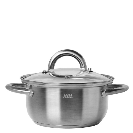 Кастрюля нержавеющая сталь  2,9л, крышка стекло, HITT Koln