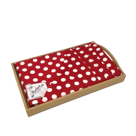 Набор "Прованс" ДомВелл Горох красный (Поднос+Скатерть 120х140+Салфетка 40х40-4шт.)