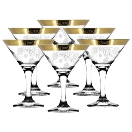 Бокал для мартини 170мл 6шт с узором "Нежность"