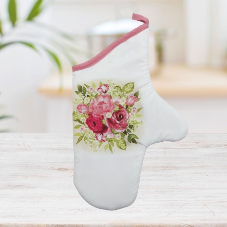 Варежка 35*22 кухонная ДомВелл Розы (верх-100%пэ,низ-100%хл.) Варежка 35*22 кухонная ДомВелл Розы (верх-100%пэ,низ-100%хл.)