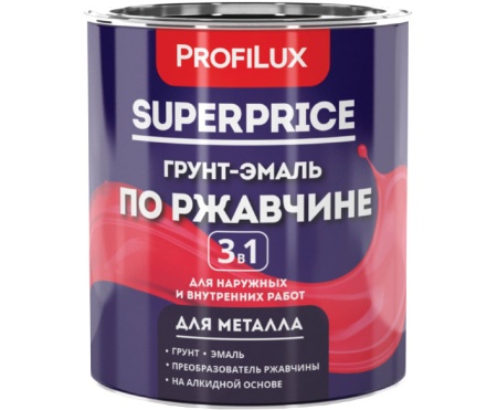 Грунт-эмаль 1,9кг по ржавчине 3 в 1 матовая белая SUPERPRICE "Profilux"