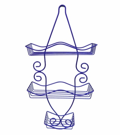 Полка прямая 2 ярусная с мыльницей 55*26*11см фиолетовая JC-4465/Е-0051 (24)