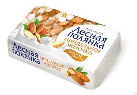 Мыло туалетное 90г Лесная полянка Миндальное молочное