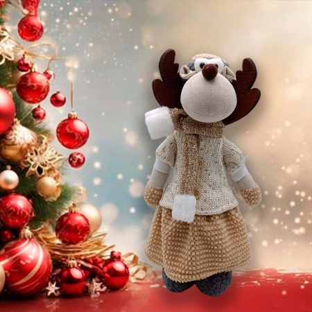 Олень декоративный новогодний 25х16х65см РД18492