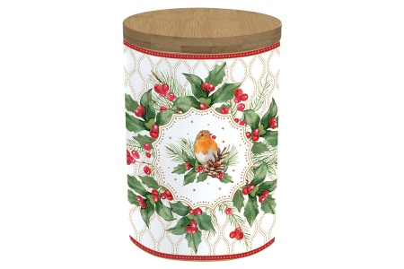 Банка 11см, h 16см "Рождественские ягоды" в подарочной упаковке.