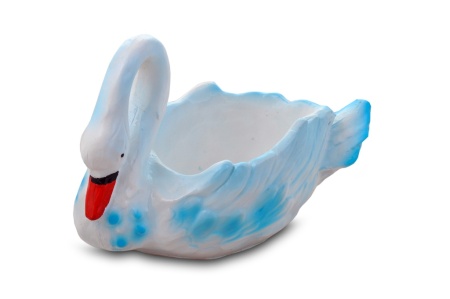 Фигурка садовая Кашпо "Лебедь" высота 22см